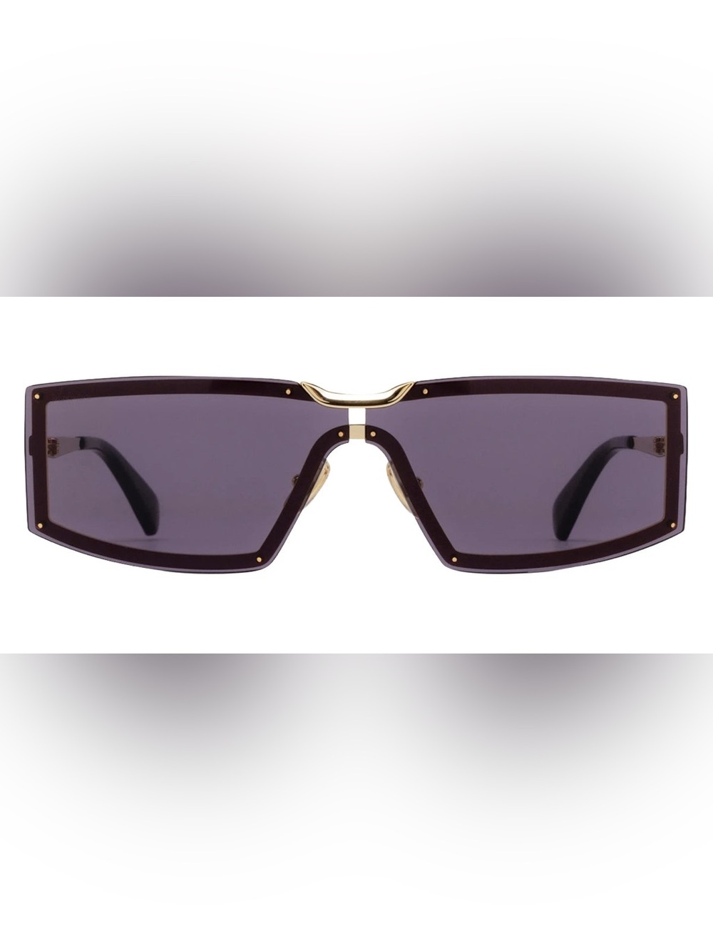 Max Mara Miller1 MM0118 Black Gold Shield‎ Rectangular Sunglasses Women Luxury